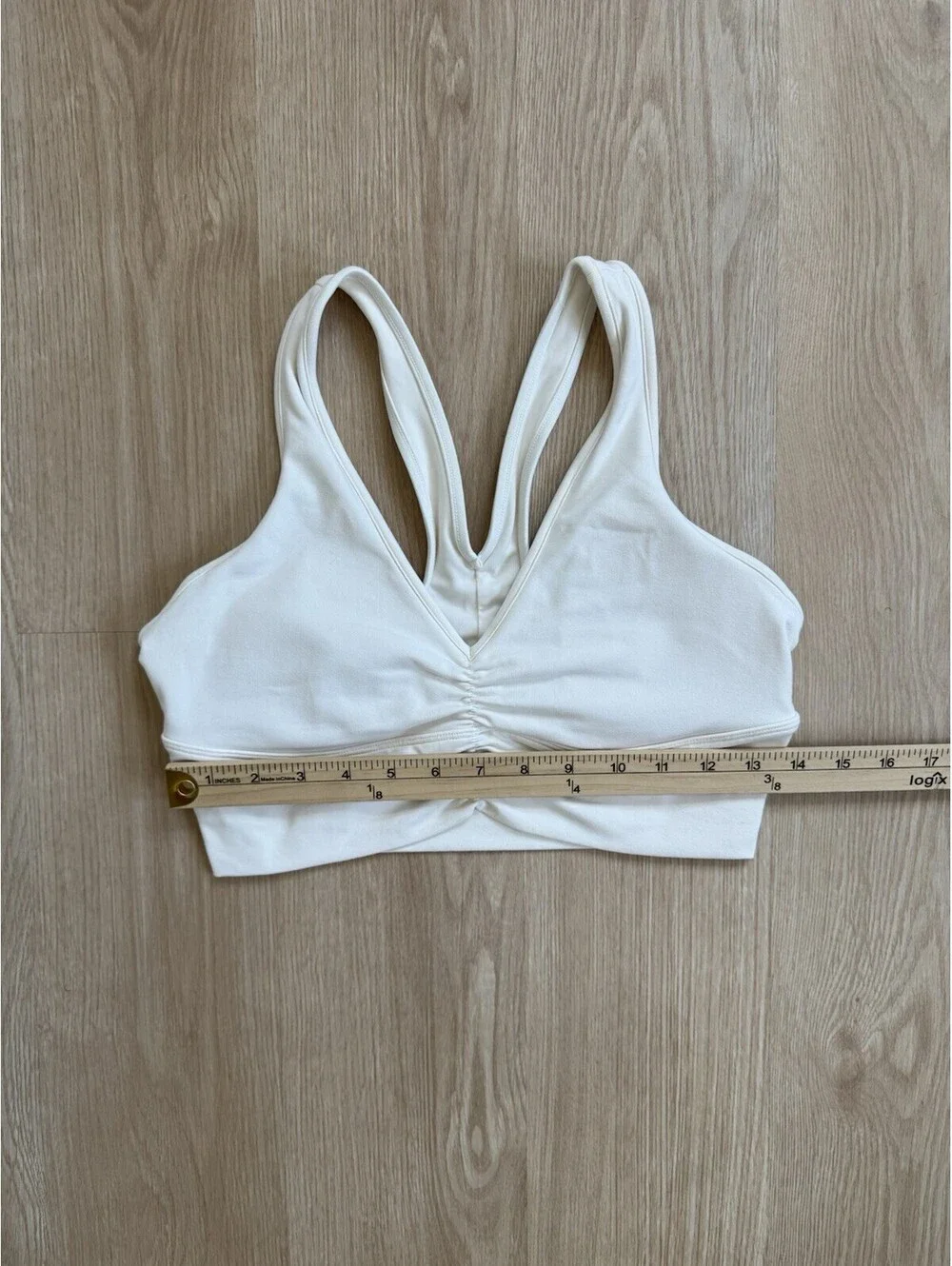 Alo Yoga Wild Thing Sports Bra Women’s Med Ivory White Good Ruched Racerback